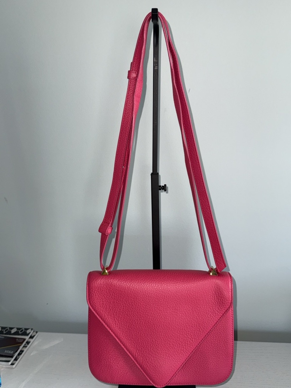 Bottega Veneta Hot Pink Mount Envelope Bag with Gold Chain - Picture 2 of 10